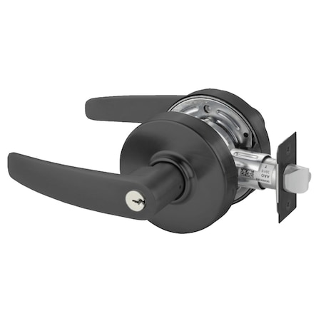 Grade 2 Entrance/Office Cylindrical Lock, B Lever, Conventional Cylinder, Blk Suede Fnsh, Non-handed